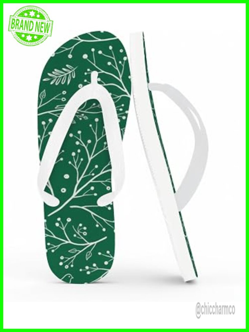 Two-Tone Flip Flops Thong Sandals Slip On Rubber Slides Low Wedge Comfort Beach